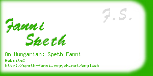 fanni speth business card